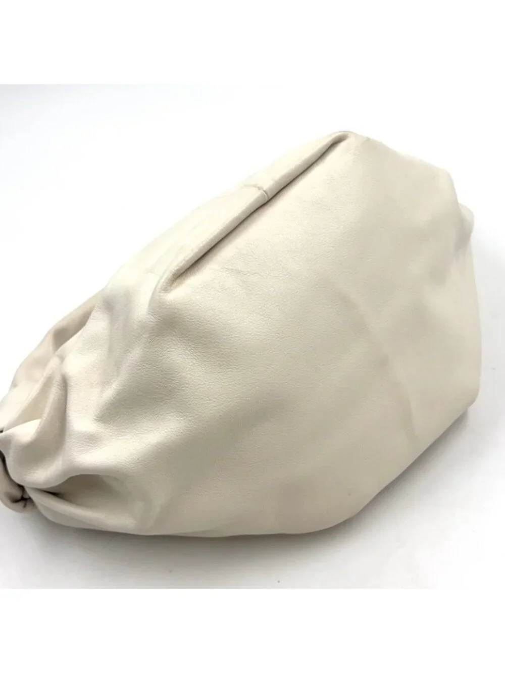 Bottega Veneta Double Knot Mini Hobo Lambskin White Handbag Gold